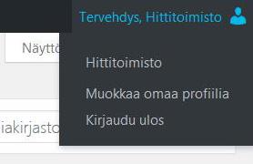 Verkkokaupan päivitysohje Jaana Mäkisalo 31 Kirjaudu ulos sivun oikeasta ylälaidasta, jossa lukee Tervehdys, ja käyttäjänimesi. Vie hiiri päälle ja klikkaat Kirjaudu ulos.