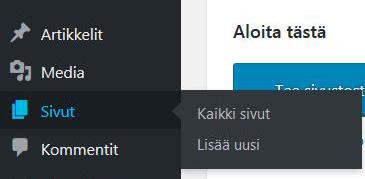 Verkkokaupan päivitysohje Jaana Mäkisalo 4 Sivun lisääminen: Klikkaa vasemmasta sivu- palkista Sivut, avautuu alla