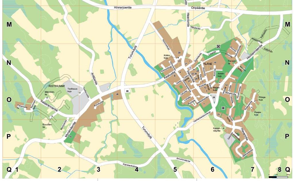 Pöytyän kunnan kaavoituskatsaus 2016, Liite 2 Asemakaava-alueet 2/2 YLÄNE JA RISTINUMMI 1 2 10 2 2 HOVIRINTA- KOIVISTO LEHTIPUISTO MÄENPÄÄ Asemakaava-alueen raja AUVAINEN Karttojen aluerajaukset ovat