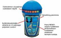 Erityisominaisuudet: - Ultrakirkas UV/sininen LED-valo - UV-turvalasit - 6 herkkyystasoa (15 tunnistustasoa) - Kolmivärinen visuaalinen vuototason näyttö - Äänettömyystoiminto - Havaitsee
