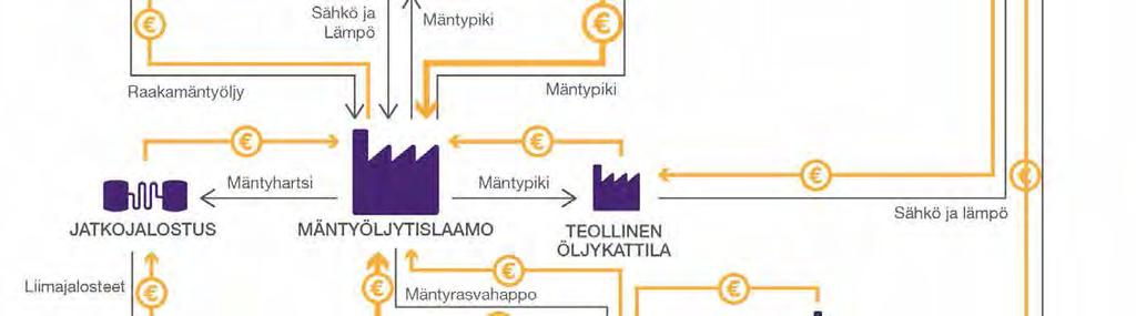 53 Kuva 27. Mäntyöljyjalostamon liiketoimintaekosysteemi.