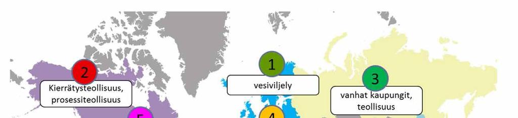 98 ri. Kiinassa puolestaan kaupungistumiskehitys ja monipuolinen ja kasvava teollisuus luovat moninaisia tarpeita materiaalikierron ratkaisuille.