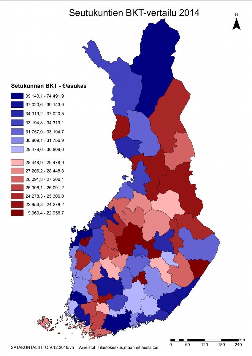 Sinisellä mediaania korkeammat seutukunnat (sijat 1-35), punaisella matalammat (sijat 36-70) Sija KOKO MAA 37 602 1 Mariehamns stad 74 492 2 Helsinki 50 741 3 Rauma 43 943 4 Vaasa 42 624 5