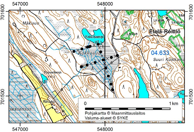 Nilsiässä (Kuopiossa) tutkitut suot ja niiden turvevarat. Osa 2. 17. Kokkosuo Kokkosuo (x = 7015,4, y = 5477,9) sijaitsee 10 km linnuntietä Nilsiän keskustasta luoteeseen.