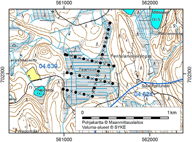 Nilsiässä (Kuopiossa) tutkitut suot ja niiden turvevarat. Osa 2. 24. Teerisuo Teerisuo (x = 7023,0, y = 5612,7) sijaitsee 16 km linnuntietä Nilsiän keskustasta koilliseen. Suon ympäristö on moreenia.