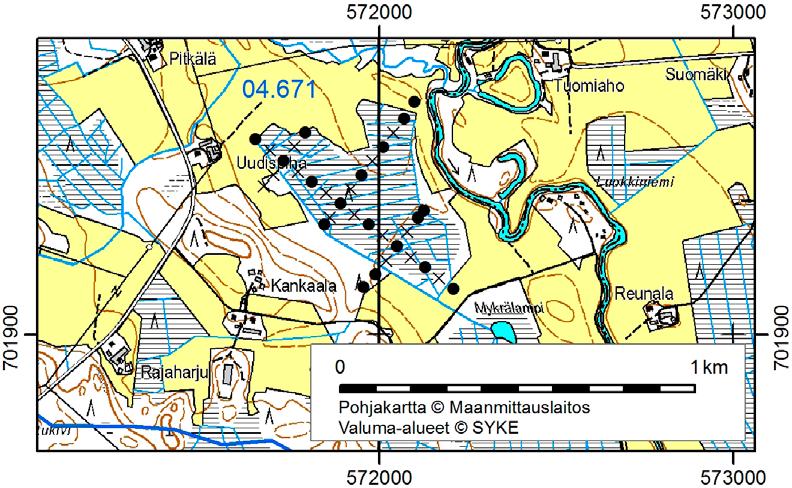 Nilsiässä (Kuopiossa) tutkitut suot ja niiden turvevarat. Osa 2. 26. Uudispiha Uudispiha (x = 7019,4, y = 5719,5) sijaitsee 20 km linnuntietä Nilsiän keskustasta koilliseen.