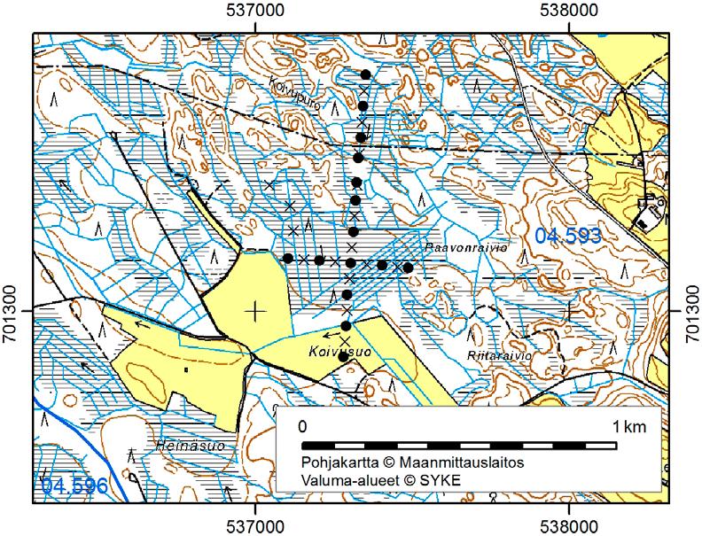 Nilsiässä (Kuopiossa) tutkitut suot ja niiden turvevarat. Osa 2. 33. Paavonraivionsuo Paavonraivionsuo (x = 7013,3, y = 5371,4) sijaitsee 18 km linnuntietä Nilsiän keskustasta länsiluoteeseen.