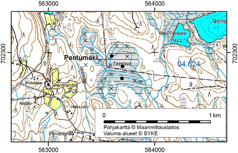 Nilsiässä (Kuopiossa) tutkitut suot ja niiden turvevarat. Osa 2. 48. Teerisuo Teerisuo (x = 7022,8, y = 5636,2) sijaitsee 17 km linnuntietä Nilsiän keskustasta koilliseen, Rautavaaran rajalla.