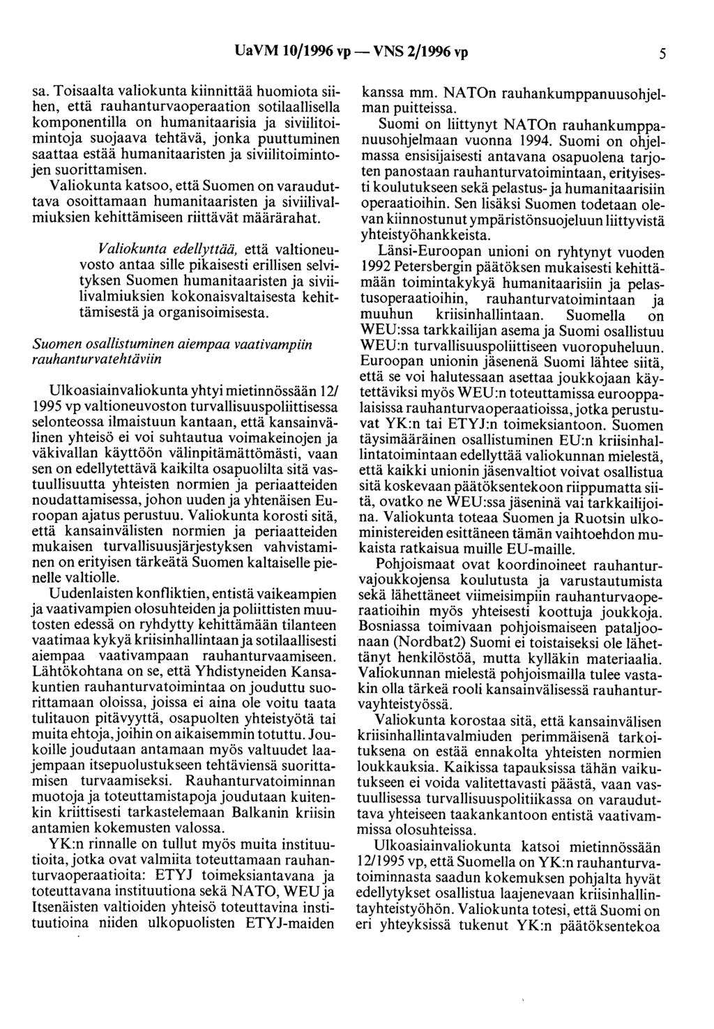 UaVM 10/1996 vp- VNS 2/1996 vp 5 sa.