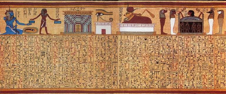 Kuolleiden kirja Vainajan mukaan laitettiin papyruskäärö, jota sanottiin Kuolleiden kirjaksi.