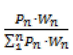 S n = jossa P n = energiatuotanto [MJ] kohti kilogrammaa syötettyä märkää raaka-ainetta n** W n = substraatin n painokerroin määriteltynä seuraavasti: jossa