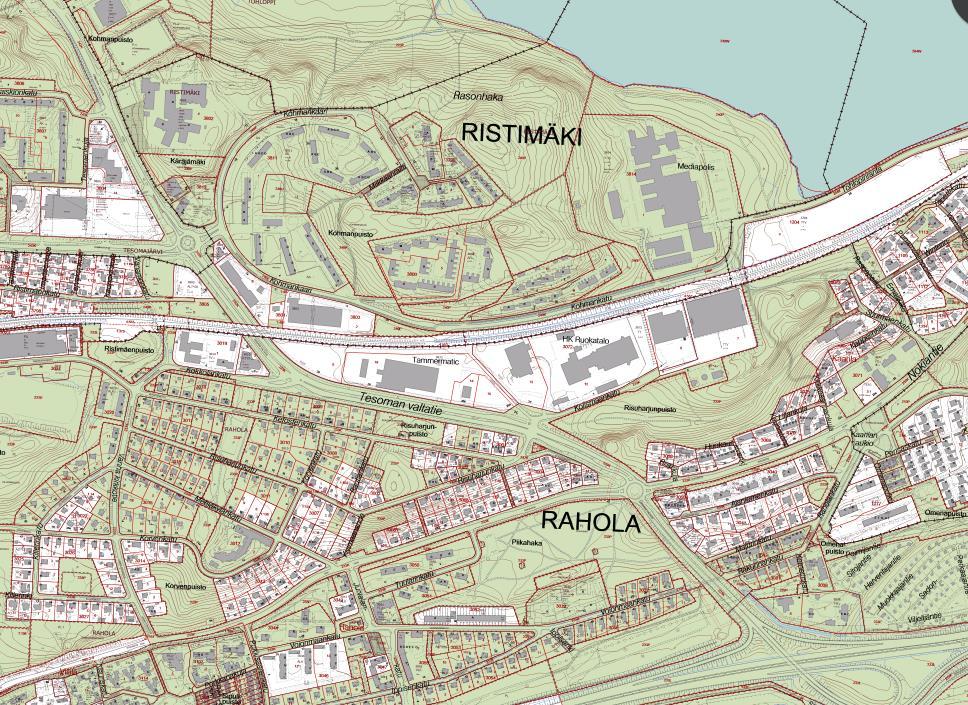 2019 Kaavoitusohjelma 2018 2022 Raholan radanvarsikortteli ( 8707) Raholaan rautatien eteläpuoliselle teollisuusalueelle laaditaan asemakaavamuutos valmistella olevan yleissuunnitelman pohjalta.