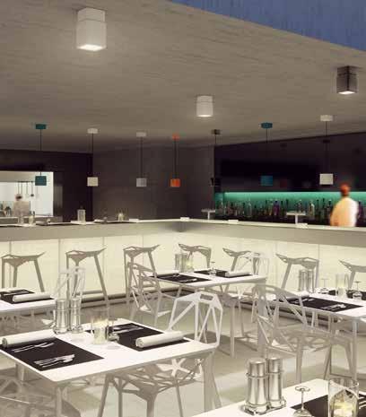 InVerto LED kattovalaisin Ihanteellinen ravintoloihin, kahviloihin ja ulkokatoksiin.