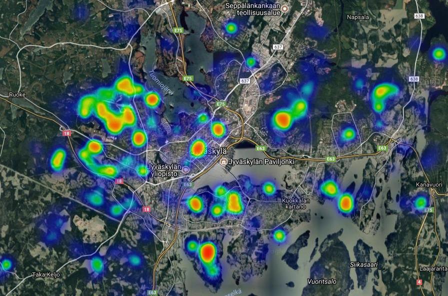 Käyttämäni metsä lämpökartta / yleinen kysely Käytän tätä kyseistä metsää