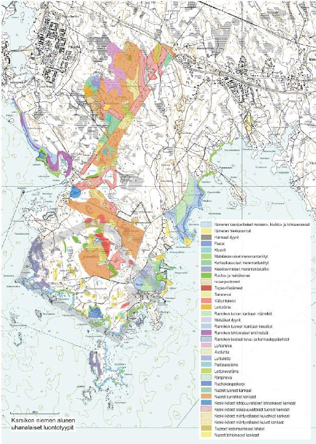 27 Kuva 3. Karsikkoniemen alueen uhanalaisten luontotyyppien esiintyminen.