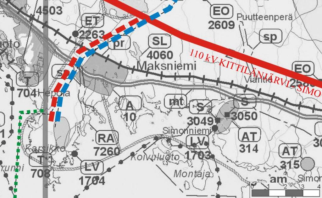 Fingrid on tutkinut ydinvoimalaitokseen liittyvää uutta johtokäytävää siten, että kyseessä on niin sanottu maksimivaihtoehto sähkön siirron osalta. Johtoalueen leveys olisi tällöin noin 80-120 metriä.
