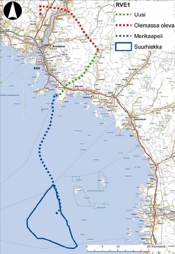 20 Fingrid Oyj on selvittänyt alustavasti ydinvoimalaitoksen toteuttamisen edellyttämiä voimajohtoyhteyksiä laatimalla selvityksen Simon laitospaikan kantaverkon 400 kv ja 110 kv lähiliityntä