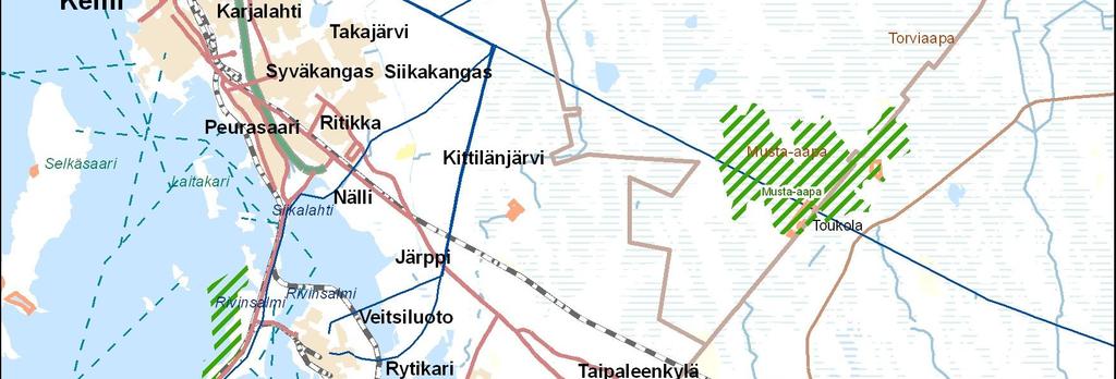 reittivaihtoehto 1C) osoitettu kolme luontoarvoiltaan huomionarvoista kohdetta: (14.) Kivimaan lounaanpuoleinen suo, (15.