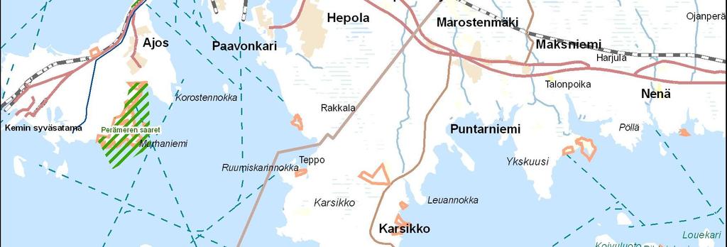 Kohteiden numerointi viittaa seuraaviin karttaotteisiin.