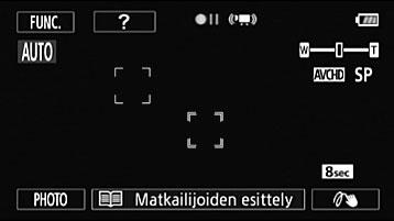 Liite: Näytöt ja kuvakkeet Videoiden tallentaminen (tarinan luontitoiminnolla) 1 Säätöpainike [FUNC.