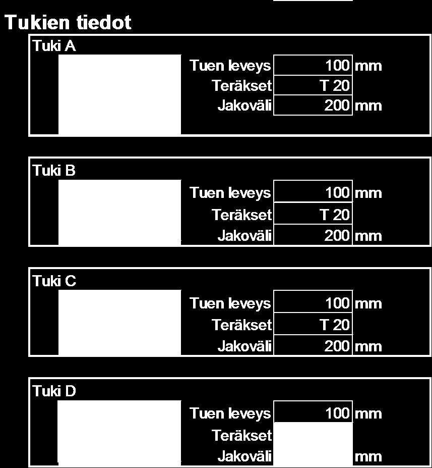 Laatan omapaino (kaava ) lasketaan käyttäjän antaman laatan paksuuden avulla.