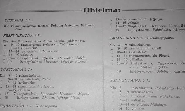 ajasta. Tässä konferenssissa vakaana armon ja lahjavanhurskauden julistajana tunnettu Akseli Puhakainen piti raamattutunnin aiheenaan Pelastuuko Kristuksen seurakunta tulevasta vihasta?