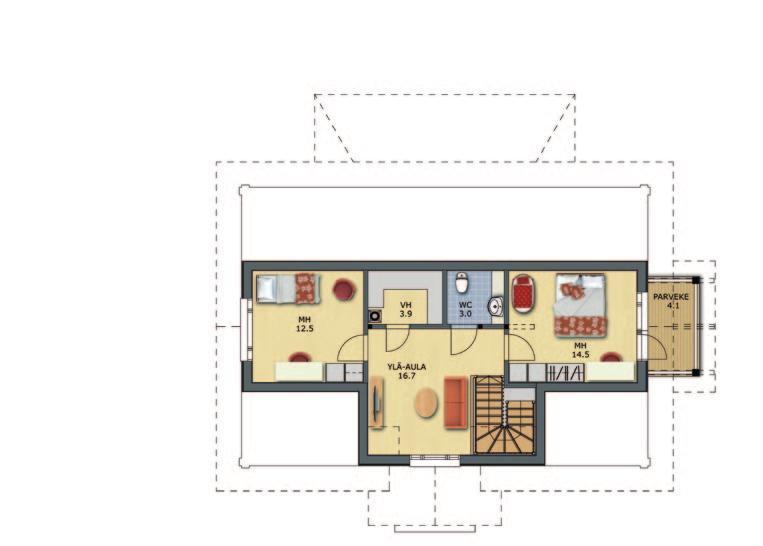 kaksitaso Tuuli A Tuuli A & B A: Kerrosala 114 m 2 + 67 m 2 = 181 m 2 Huoneistoala 98 m 2 + 54 m 2 =