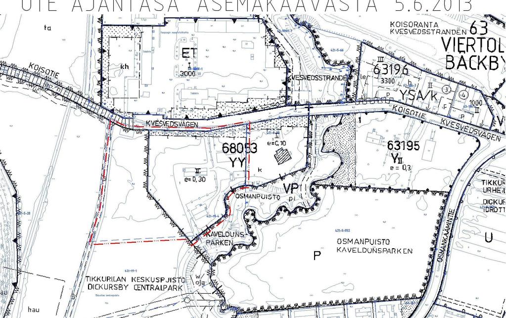 (YM 11.9.1989 ja Kv 31.3.2003) Kaavamuutosalueen itäosassa on Ympäristöministeriön 11.9.1989 vahvistama asemakaava nro 680600 (Johans).