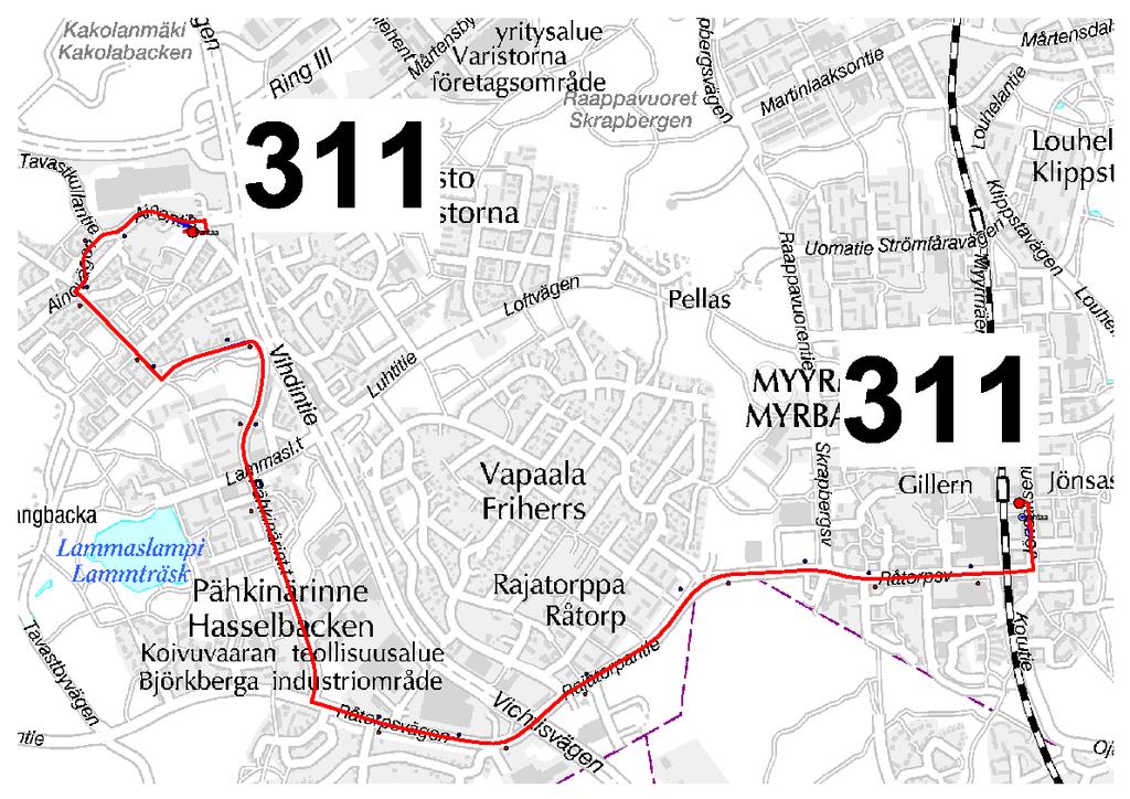 Linjat V50, V51, V52, V53, V54, V311, V574 ja V575 Kehäradan junaliikenteen käynnistyessä Vantaan poikittainen bussiliikenne muuttuu merkittävästi.