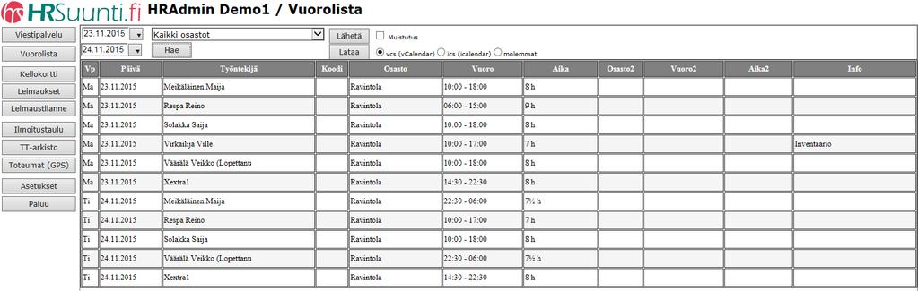 Eri kännyköissä ja kalenteriohjelmissa voi olla omia erillisiä asetuksia, jotka ylikirjoittavat tiedoston mukana tulevan muistutustiedon.