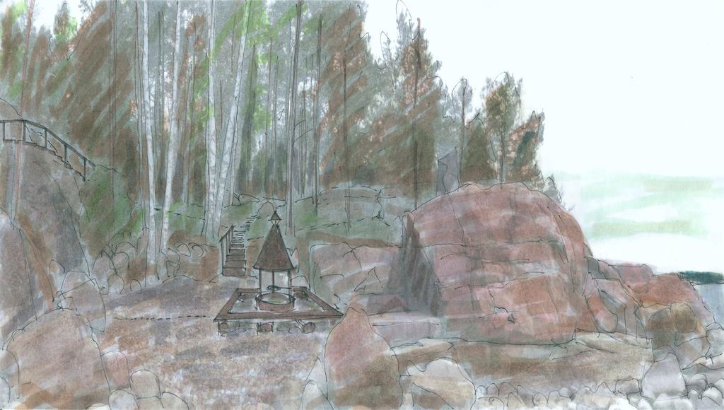 Aallot ovat syöneet rantaa niin, että poukaman