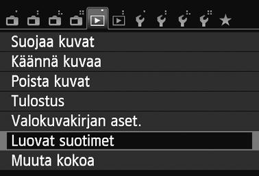 U Luovat suotimet Voit käyttää luovia suotimia myös kuvien toiston aikana. Voit tallentaa luovilla suotimilla muokatun kuvan uudeksi kuvaksi, jolloin alkuperäinen kuva jää ennalleen.