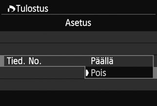 1 Valitse [x1]-välilehdessä [Tulostus] ja paina sitten <Q/0>-painiketta. 2 Valitse [Asetus].