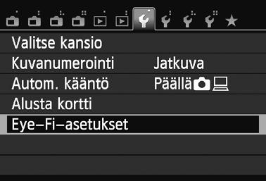 Eye-Fi-korttien käyttäminen Kun erikseen myytävä Eye-Fi-kortti on asetettu, voit siirtää ottamiasi kuvia automaattisesti tietokoneeseen tai ladata niitä verkkopalveluun langattoman lähiverkon kautta.