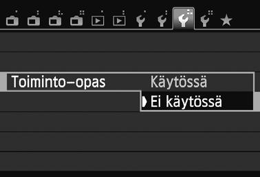 Kun jatkat toiminnon käyttöä, toiminto-opas katoaa.