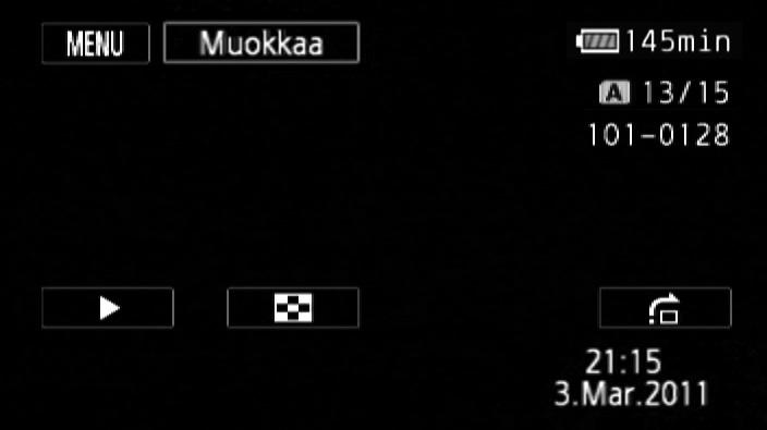 tarkasteleminen 57 58 9 59 60 61 55 62 63 57 Säätöpainike [MENU]: Avaa asetusvalikot (0 145) 58 Säätöpainike [Muokkaa]: Avaa muokkauspaneeli (0 145) 59 Nykyinen kuva / kuvien kokonaislukumäärä 60