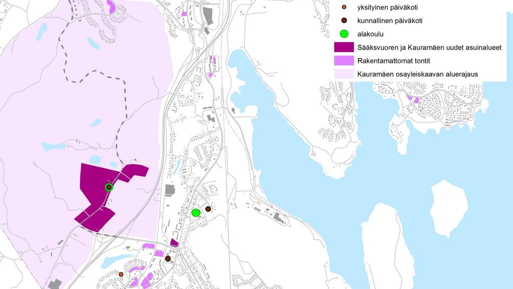 KAURAMÄKI-KELJONKANGAS: tontinluovutus ja palveluverkko Kauramäki 100 pientalotonttia 2018 Kauramäen seuraavat asemakaavat vuodesta 2025 KAURAMÄEN