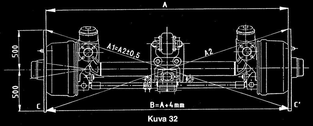 21.5 Voitelu 4 kuukauden välein a) voitele haarukan 2 ja 3 laakerit 4 neljästä voitelunipasta (kuva 31); rasvamäärä noin 110 g / haarukka b) voitele oikaisuvipujen 35 poikittaisakselin holkit 37