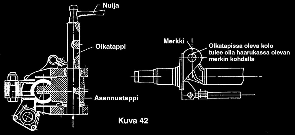 IN E OY 8. Naputa ylempi laakeri 4 (kuva 31) laakerin asennustyökalulla ja vasaralla, kunnes laakerin sisärengas koskettaa välirengasta.