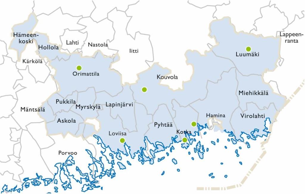 11 Kuva 1.1 KSOY-V:n jakeluverkkoalue (KSOY) KSOY-V:n verkkorakenne on suurimmaksi osin ilmajohtoverkkoa, joka sijaitsee enimmäkseen pelloilla.