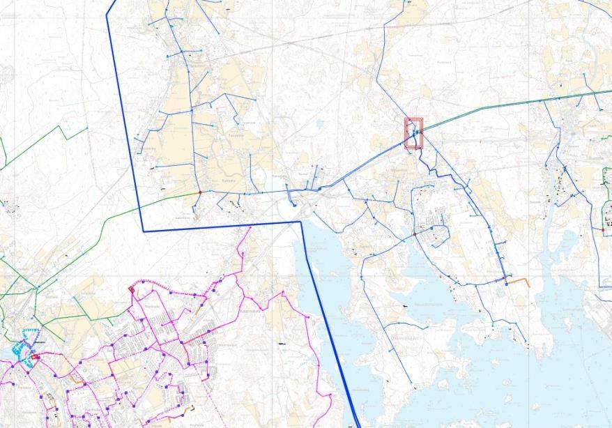 45 114 NEU Kuva 3.12 Neuvottoman sähköaseman jakelualue korostettuna sinisellä 3.