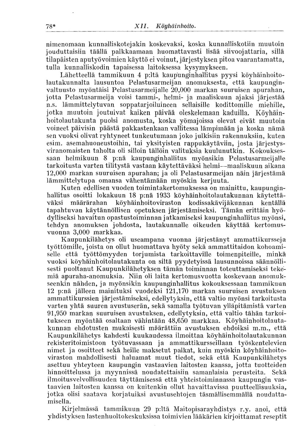 78* XII. Köyhäinhoito.