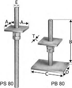 PPS-pilarikengän terästanko valetaan betoniin vähintään 200 mm:n syvyyteen. PPB-pilarikengät kiinnitetään betoniin neljällä M0-pultilla. Pilarin pohjaan tehdään reikä M20-kierretankoa varten.
