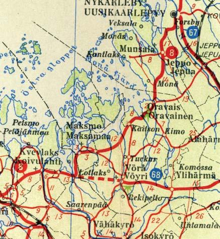 Tien rakentaminen IIb-luokan maantieksi aloitettiin kesällä 1932 ja se tuli valmiiksi vuonna 1935. Vuonna 1938 se nimettiin osaksi valtatietä 8.