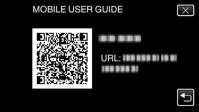 Asetusvalikko SETUP (video/yksittäiskuva) Mobile User Guide Näyttää QR-koodin, jolla pääset kännykkäkäyttöoppaaseen. 0 Portaalisivusto tulee näkyviin, kun QR-koodi on luettu oikein.