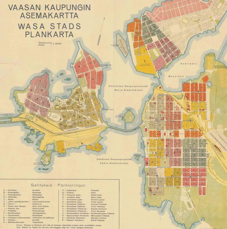 Rautatien rakentaminen Vaasaan v. 1883 muutti silloista kaupunkikuvaa. Radan itäpuolelle muodostui rautatieläisten ja työväestön asuttama Vöyrinkaupunki.
