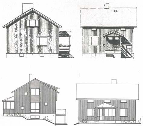 Pohjapiirrosten koko vaihteli 65 ja 100 m² välillä. Useimmat talot olivat kuitenkin kooltaan 65, 75 tai 85 m².