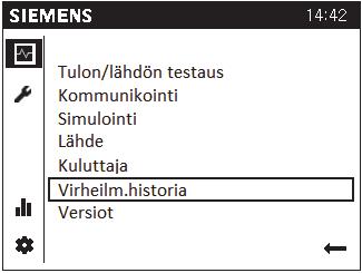 (2/27) Lauhduttimen lämpötilaero (16/27) Lähteen sisääntulolämpötila (17/27) Lähteen ulosmenolämpötila (18/27) Höyrystimen lämpötilaero (16/27) Anna lämpöpumpun käydä noin 10-15min.