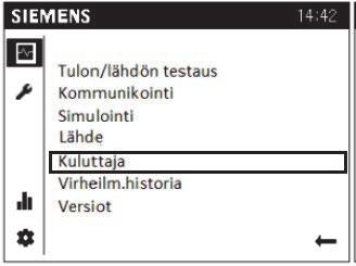 Seuraavat tila ja lämpötilatiedot näet Asiantuntija -tasolla Kuluttaja -valikosta: Valitse otsikkorivi aktiiviseksi painamalla nappia (tumma tausta) ja rullaa haluttuun mittaukseen.