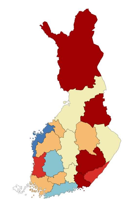 100 METRIN JUOKSEMISESSA SUURIA VAIKEUKSIA KOKEVIEN 20-64 VUOTI- AIDEN OSUUS (%) MAAKUNNITTAIN VUOSINA 2014-2015 Indikaattori ilmaisee prosenttiosuuden 20-64-vuotiaista, joille 100 metrin matkan